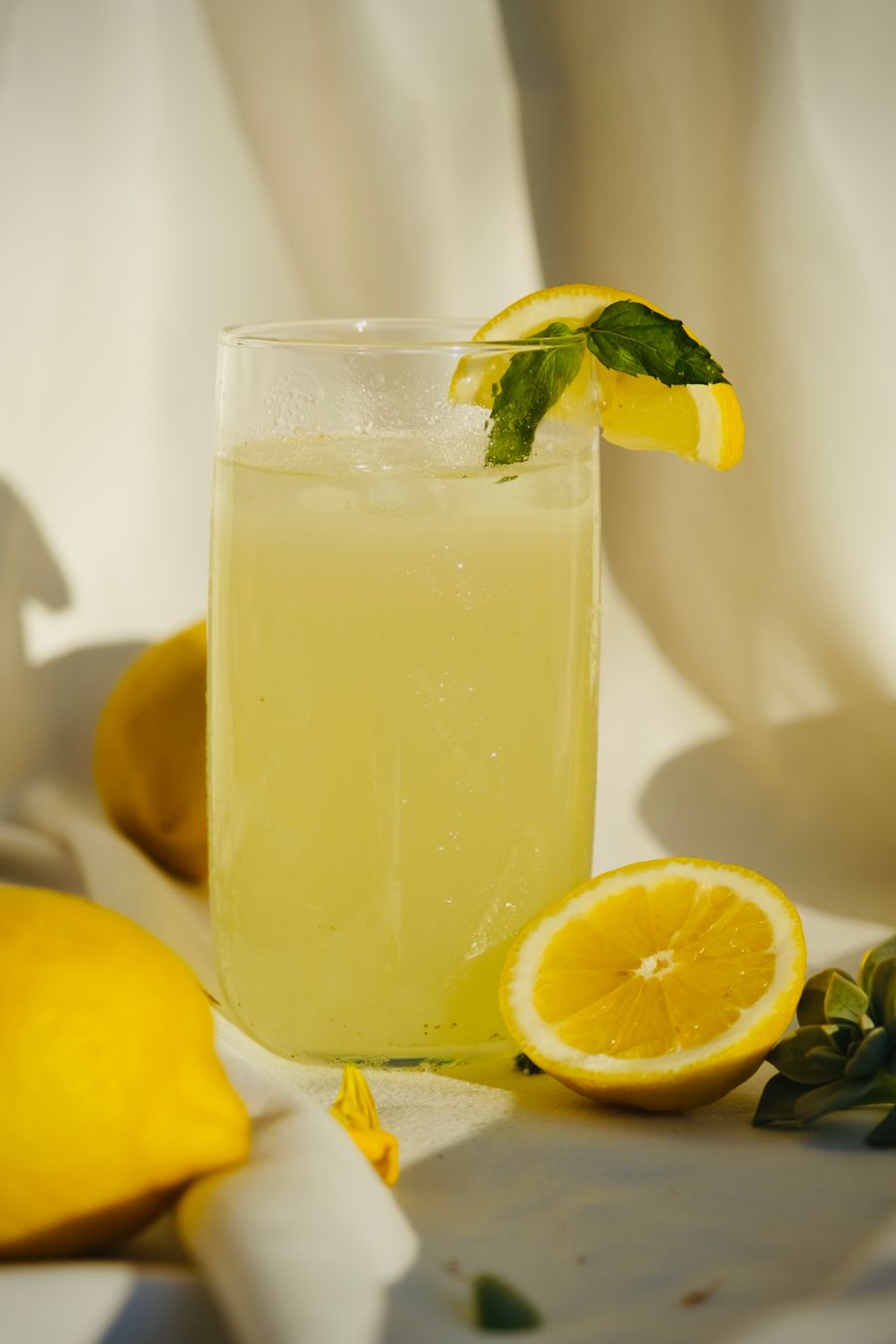 A glass of lemon water